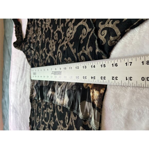Nothing Matches Womens Mixed Floral Pattern Tunic Top Size 1 Black Textured - Picture 6 of 8